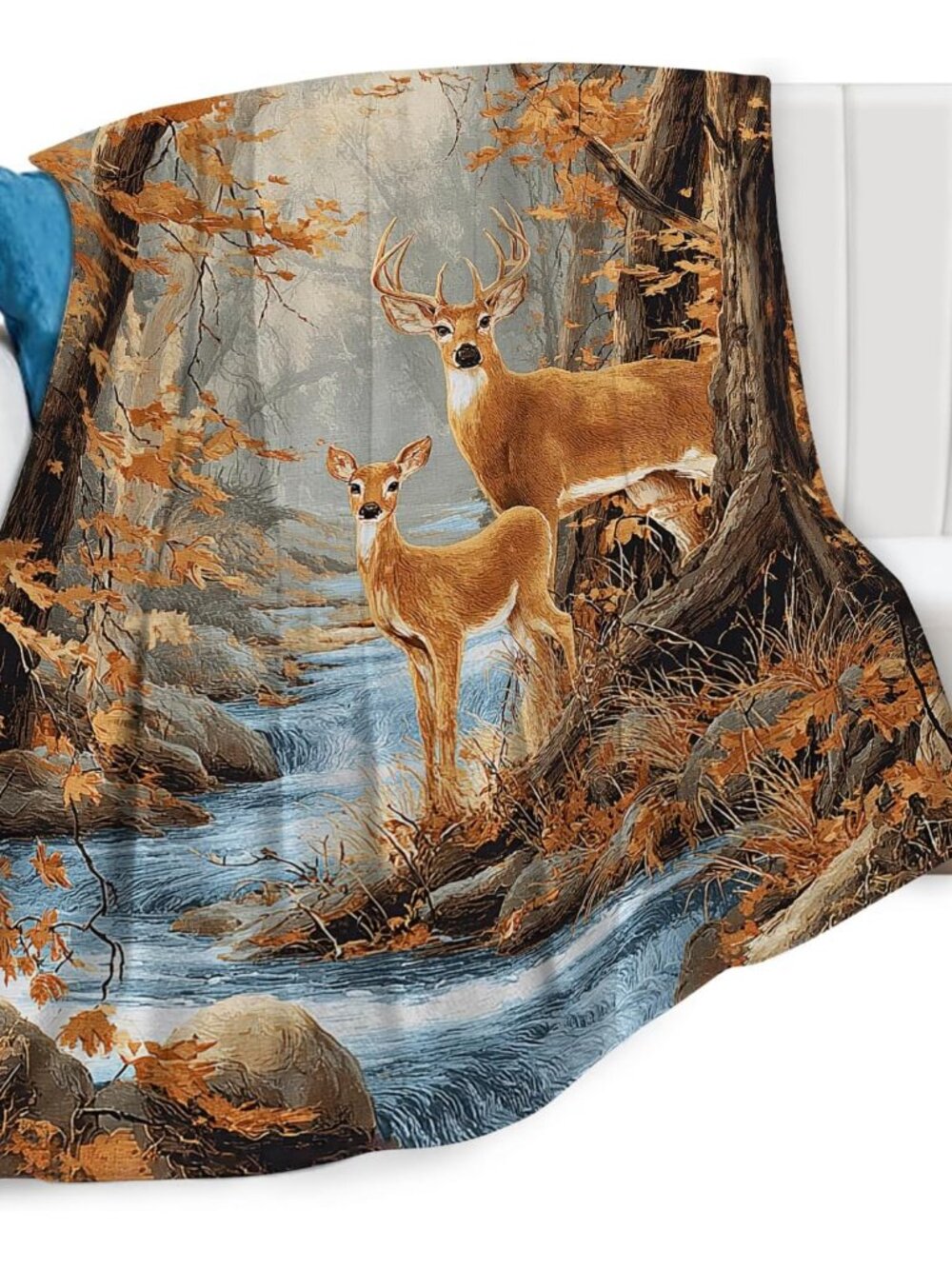 Deer Blanket, Hunting Throw Blanket, Deer Gifts, Fall Forest Blankets, Deers Stu